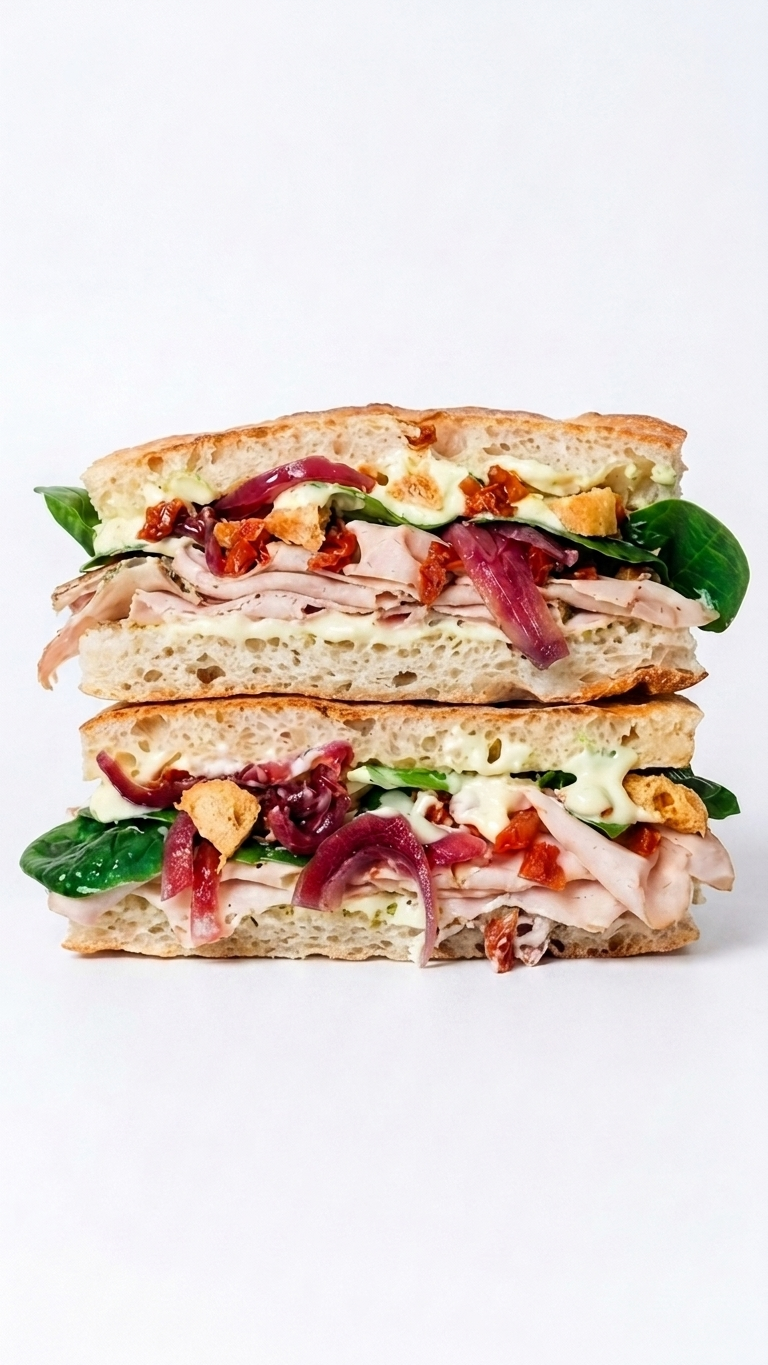 Focaccia Porco amb porchetta i ingredients generosos